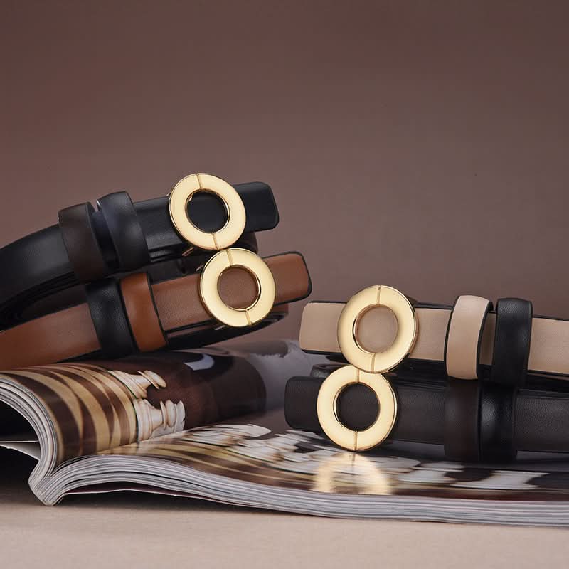 Women's Thin PU Leather Belt – Stylish Adjustable Waist Belt