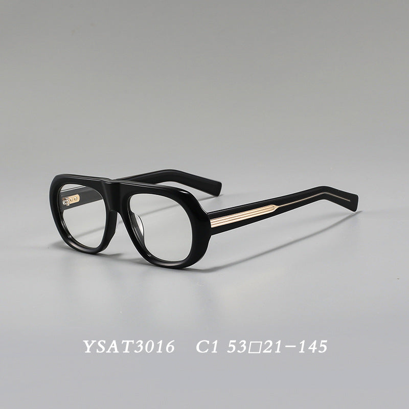 Acetate Oval Sunglasses – Minimal Mirror Finish, Lightweight European-Style Frame