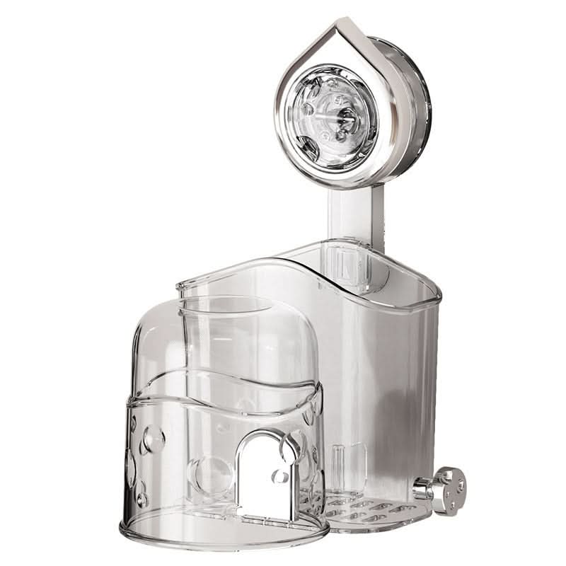 Punch-Free Suction Cup Toothbrush Holder – Bathroom Storage Rack with Wash Cup