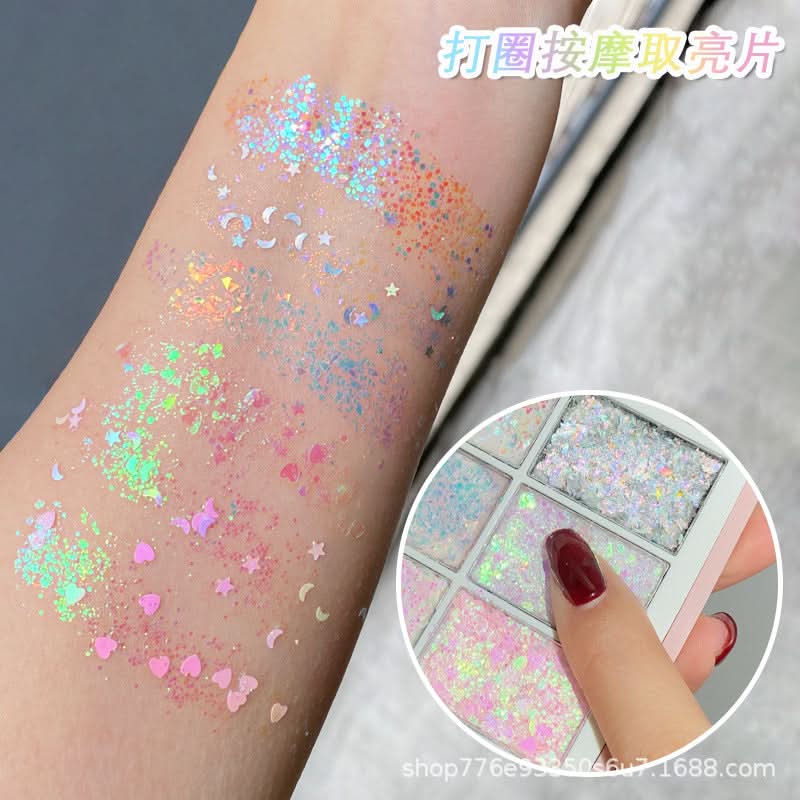 NOVO Glitter Eyeshadow Gel – Shimmering 6-Color Palette, High-Pigment Eye Makeup