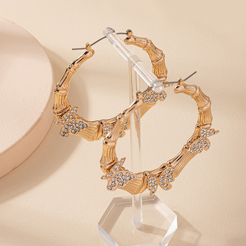 Butterfly Hoop Earrings for Women – Sweet Alloy Animal-Inspired Jewelry