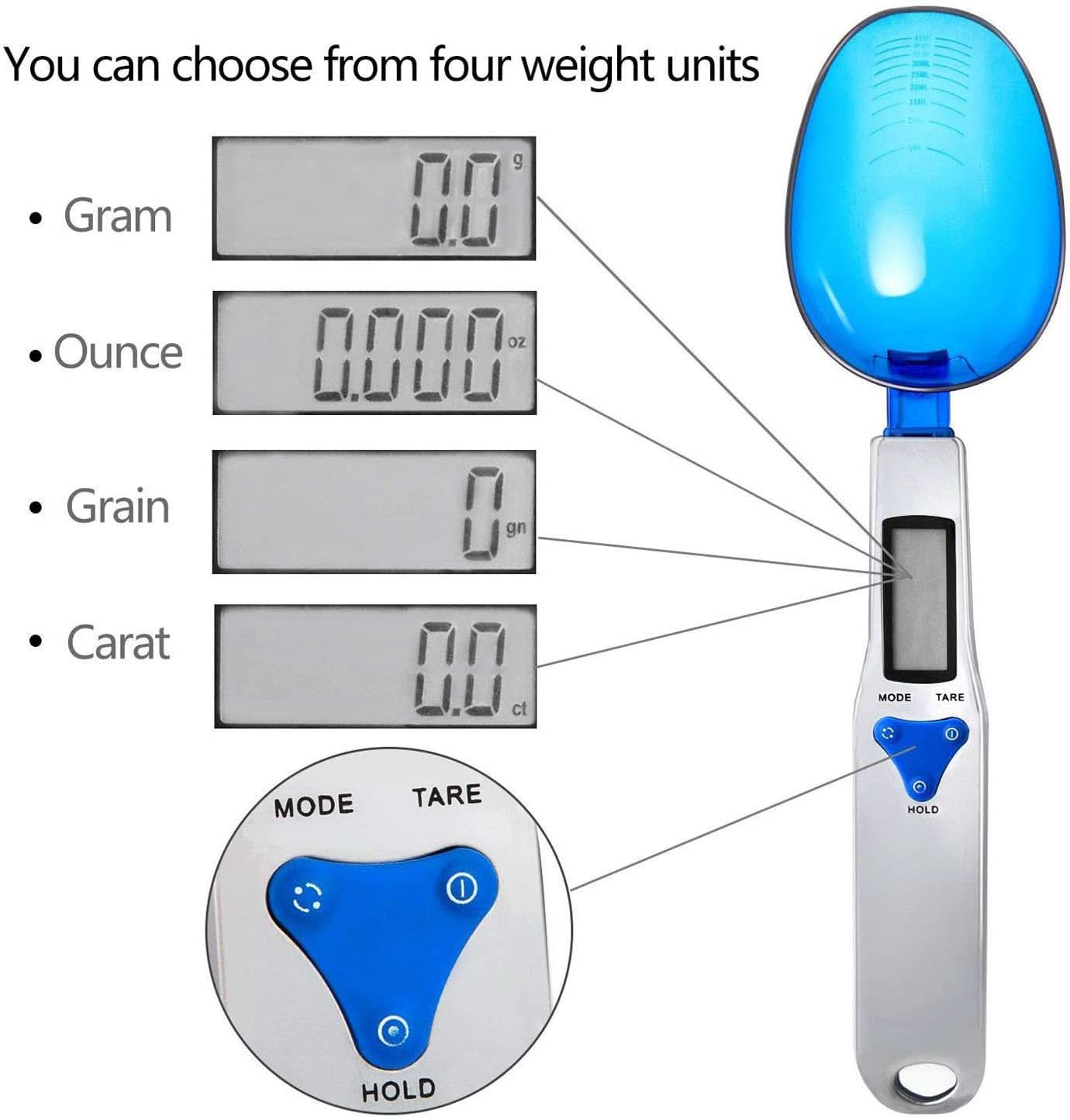 Stainless Steel Electronic Measuring Spoon, 500g