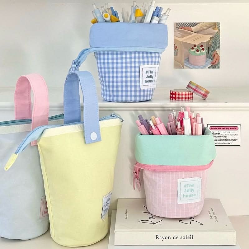 Japanese-Style Large-Capacity Stand-Up Pencil Case
