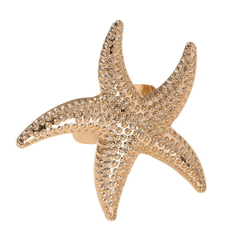 Rose Gold Statement Ring for Women – Irregular Korean Style Resin Jewelry