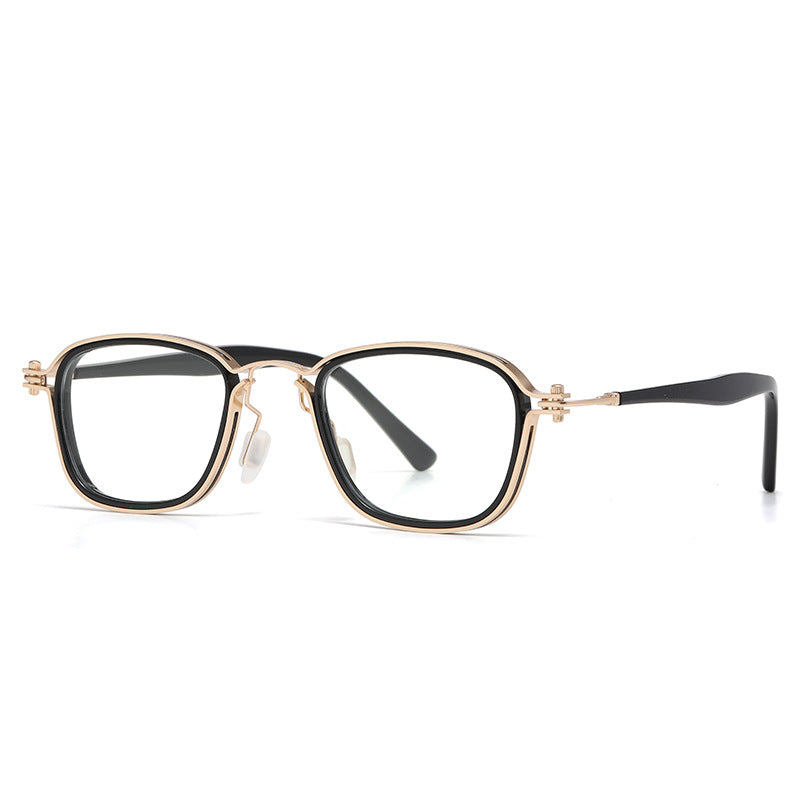 Retro Round-Square Anti-Blue Light Glasses Frame for Adults – TR90 + Metal Full Frame