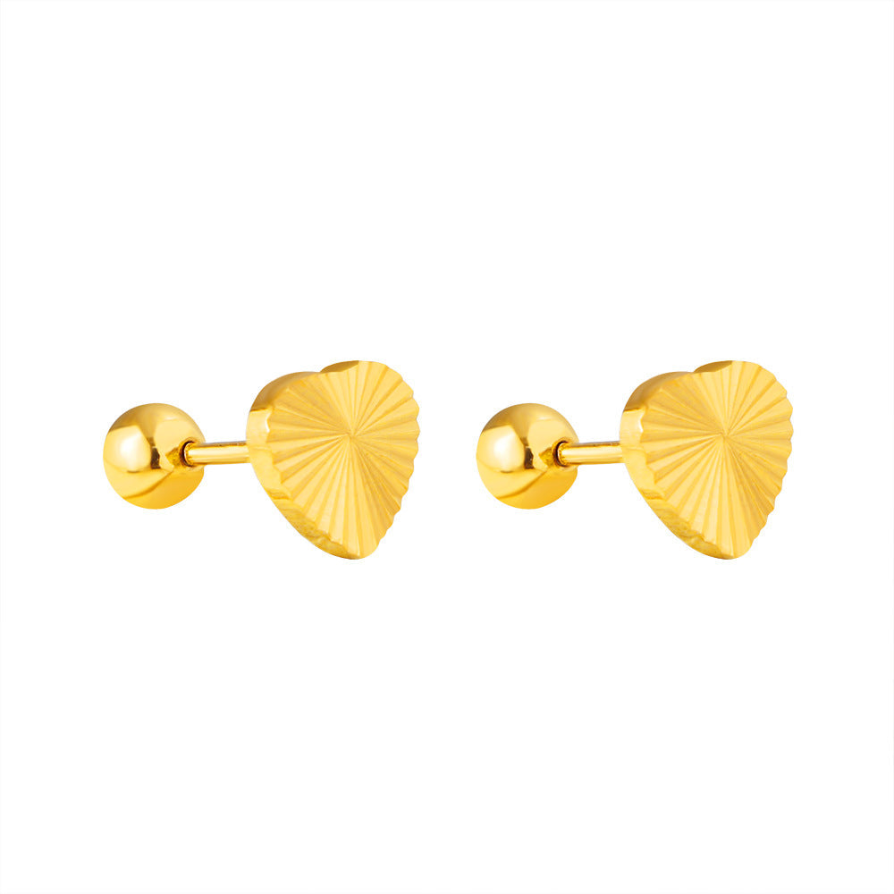 Gold Heart Earrings – Titanium Steel Fashion Jewelry for Women