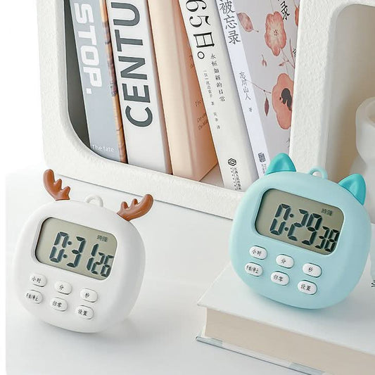 Cute Countdown Timer with Alarm for Cooking, Study, and Work Management