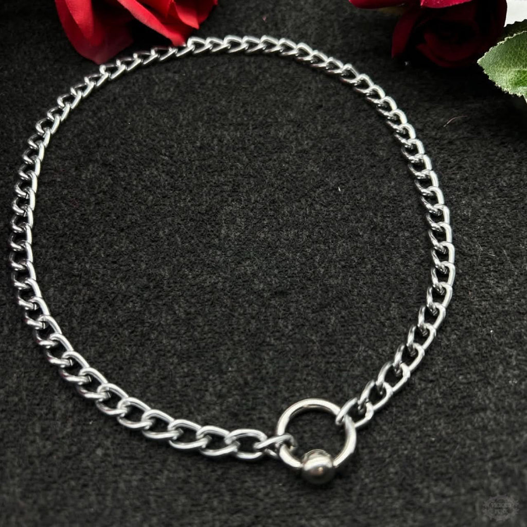 Unisex Cross Bead Circle Chain Necklace