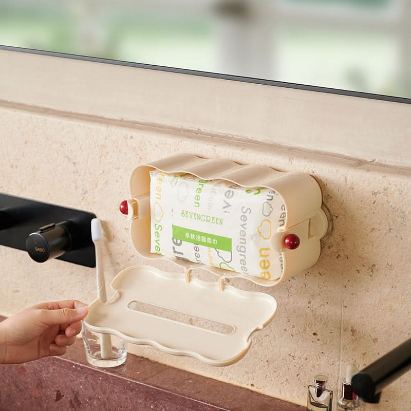 Wall-Mounted Suction Cup Tissue Box – Punch-Free Paper Towel Holder