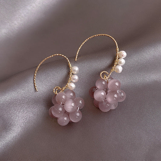 Purple Cat’s Eye Teardrop Earrings – Freshwater Pearl Jewelry