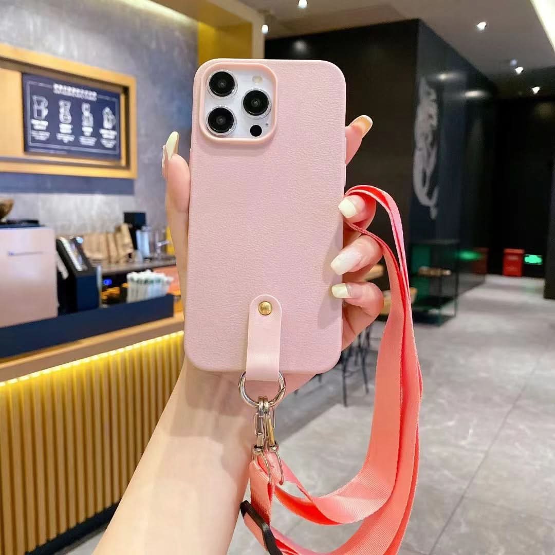 Crossbody TPU Leather iPhone Case, Drop-Resistant