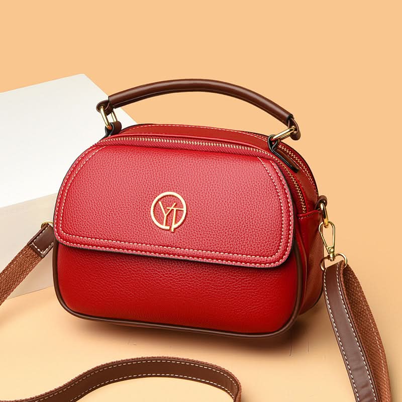 Women's Trendy Small Round Shoulder Bag with Multi-Compartment Design