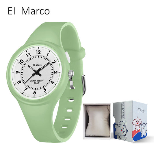 EL Marco Luminous Waterproof Quartz Watch – Kids Fashion Student Wristwatch