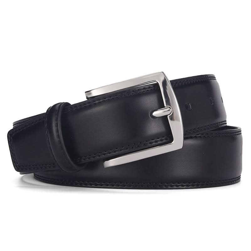 Men's Leather Belt with Pin Buckle