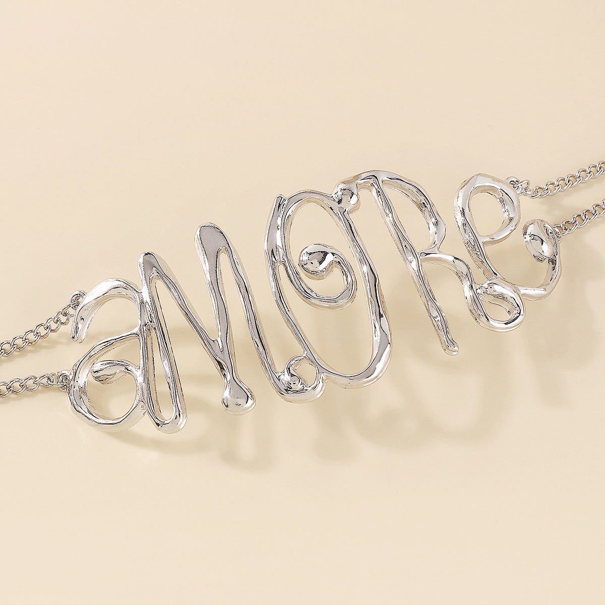 AMORE Letter Pendant Necklace – Retro Hip-Hop Style Statement Jewelry for Women