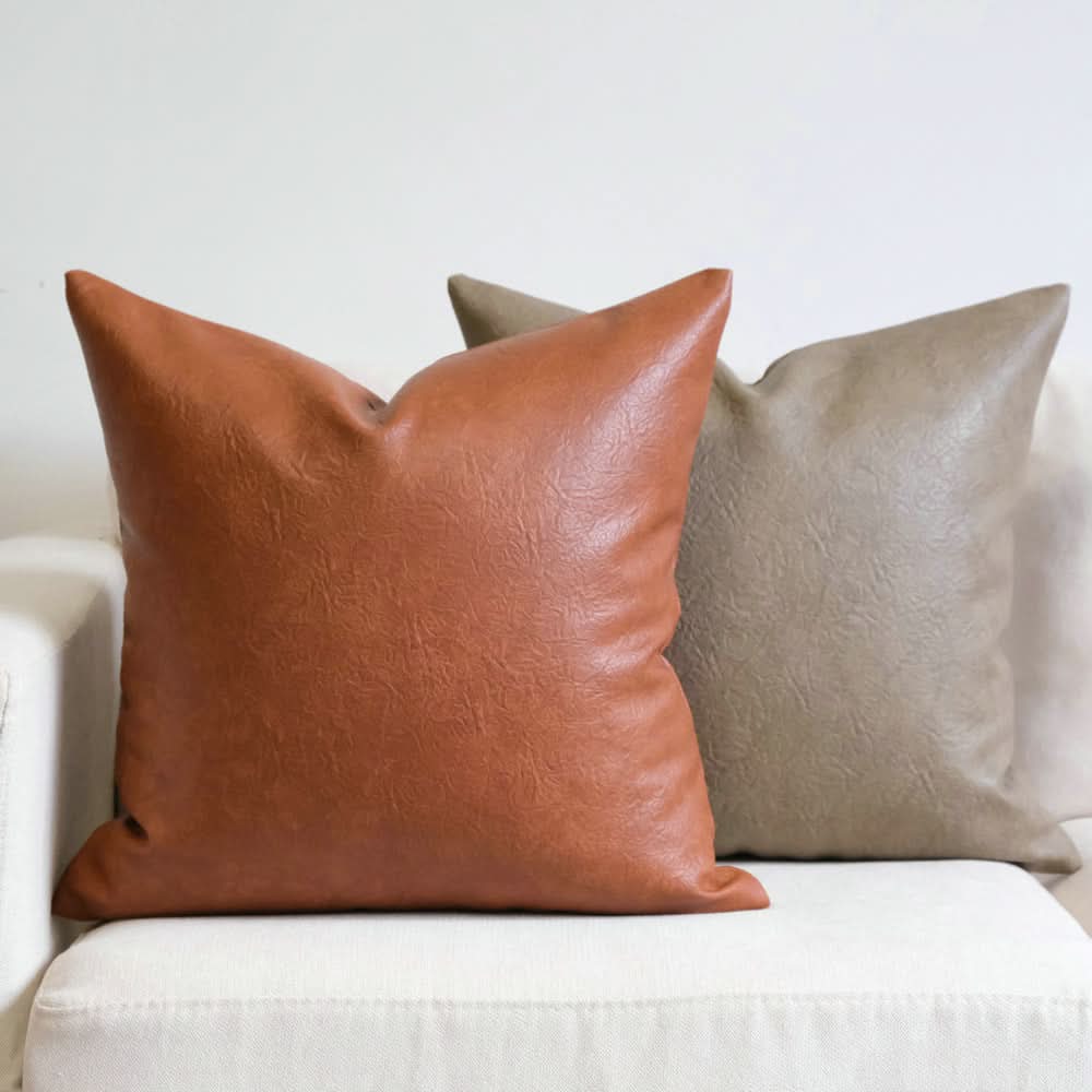 Modern Pleated Imitation Leather Pillowcase - Simple & Elegant