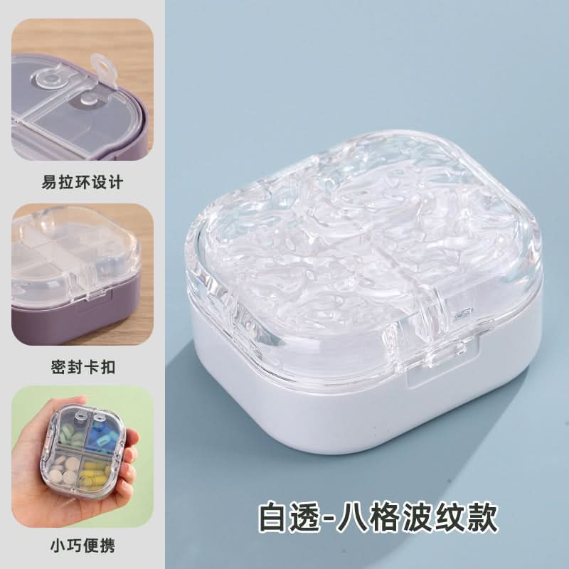 Portable 8-Compartment Travel Pill Box – Moisture-Proof