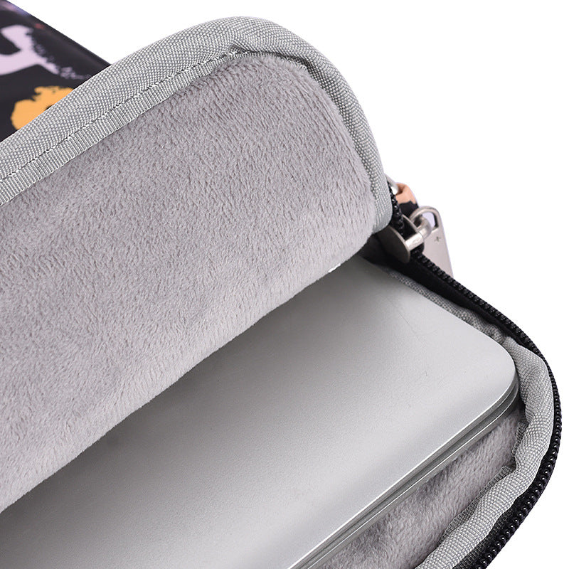 Laptop Shoulder Bag – Waterproof Polyester Case with Multicolor Alphabet Print (13"-15")