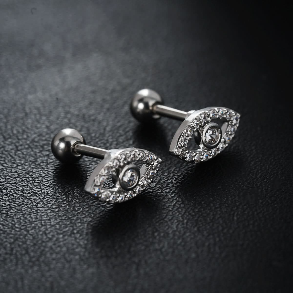 Trendy Titanium Steel Eye Earrings – Devil’s Eye Studs (Unisex)