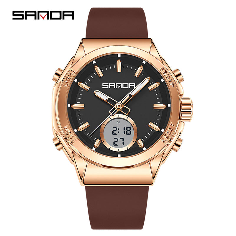 SANDA Youth Dual Display Sports Watch – Waterproof Multifunction Student Watch