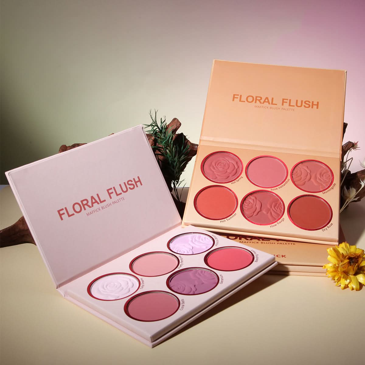 Flower Red Blush Palette – Matte Rouge for All Skin Tones