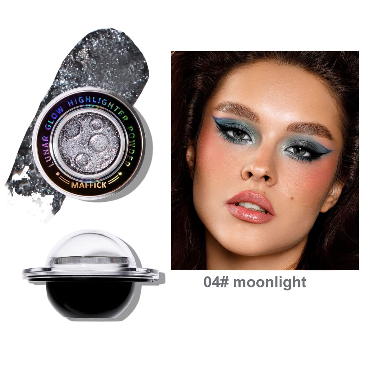 Maffick Planet Highlight Powder –Fine Flash Highlighter, Natural Body & Face Brightener