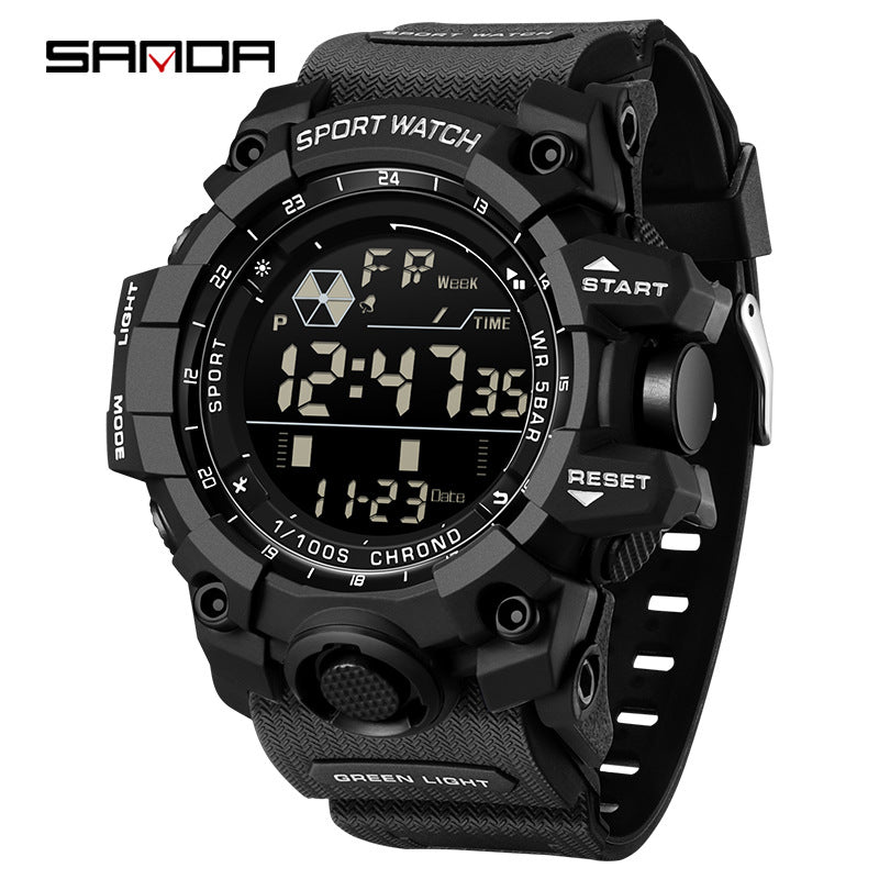 Sanda Digital Sports Watch for Students – Waterproof Multi-Function Alarm & Stopwatch