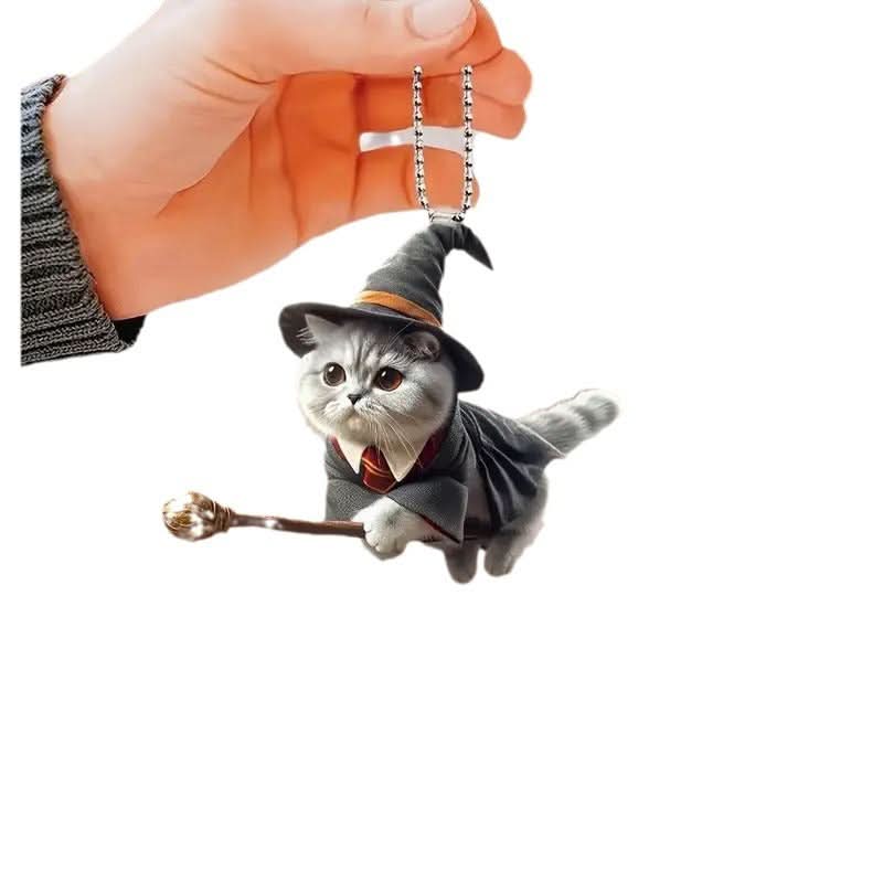 Magic Cat Acrylic Car Pendant Keychain