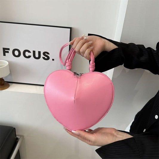 Heart-Shaped PU Shoulder Bag for Women