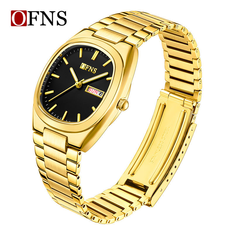 OFNS Women’s Quartz Watch – Luxury Steel Strap, Calendar Display Business Wristwatch
