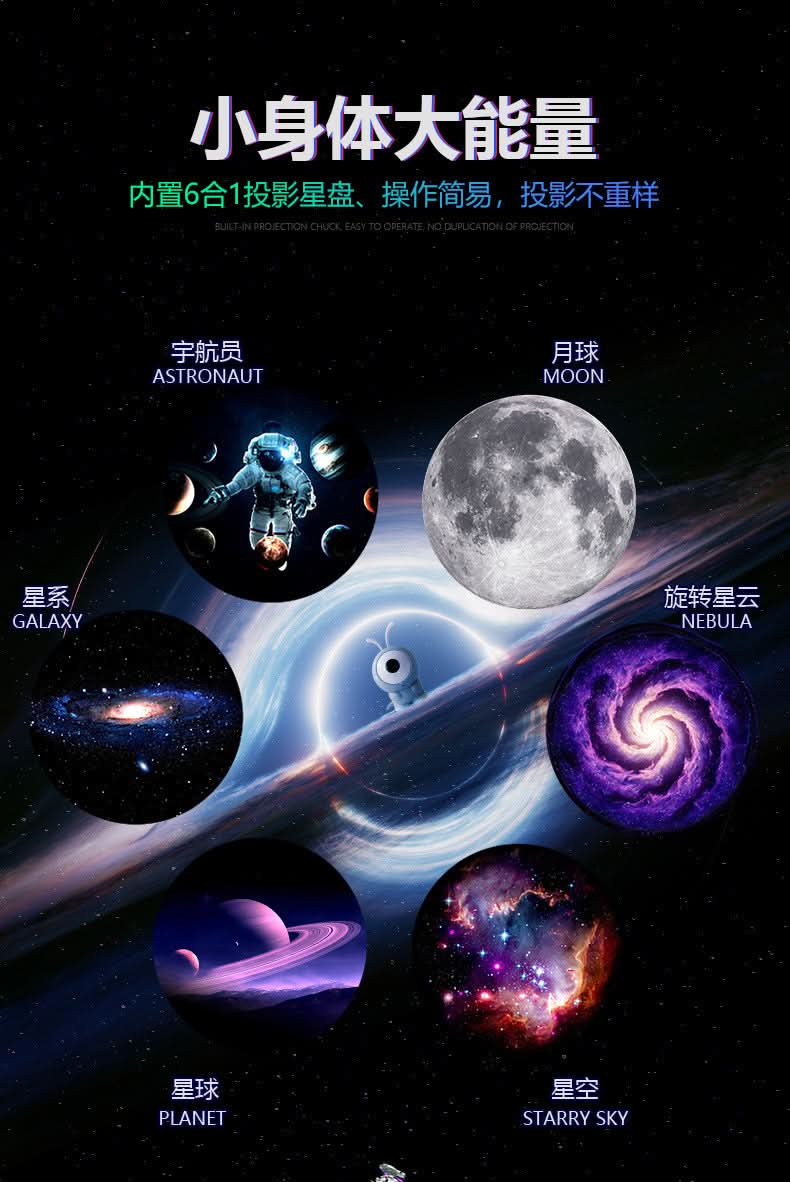 Galaxy Starry Sky Projector with Touch Control