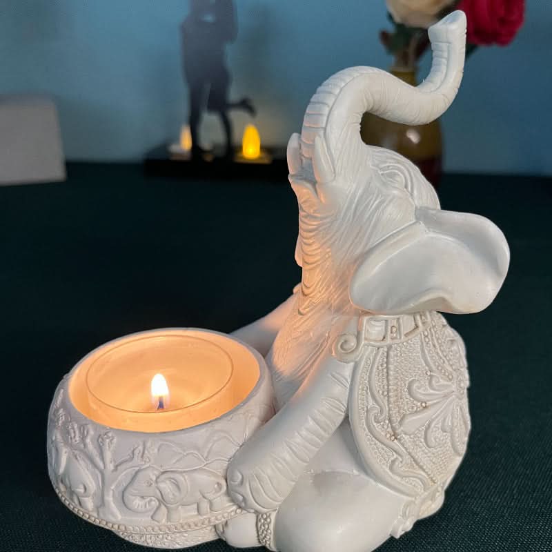 Animal Elephant Resin Candlestick - Elegant Table Decor