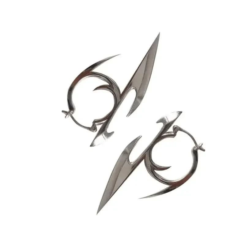 Cyberpunk Geometric Dagger Earrings Unisex