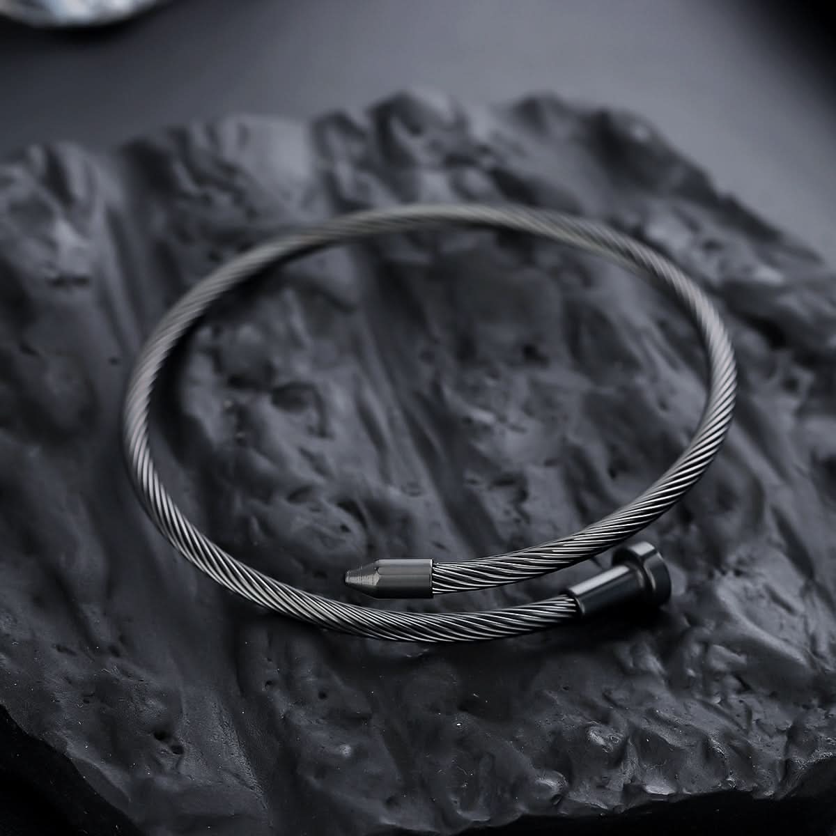 Men’s Trendy Titanium Steel Nail Bracelet – Minimalist Polished Cuff