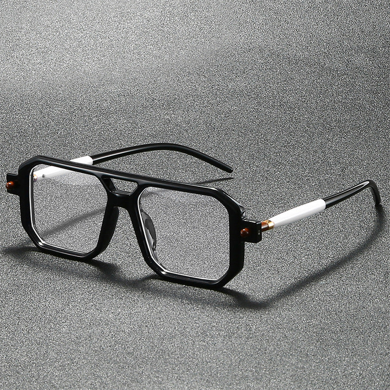 Double Beam Square Frame Anti-Blue Light Glasses – Retro Eyewear for Adults