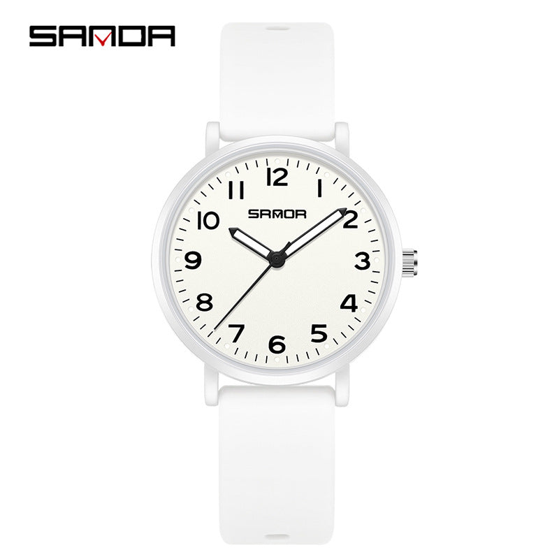 Sanda Luminous Quartz Watch – Waterproof Fashion Student Wristwatch