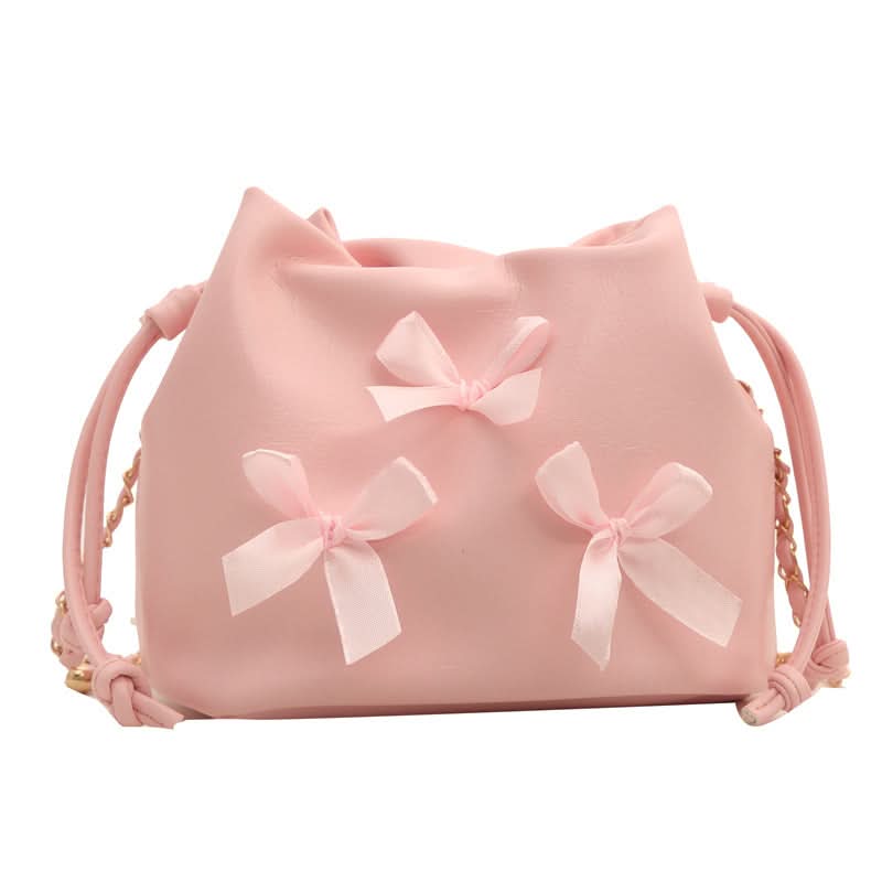 Western-Style Chain Messenger Bucket Bag - Niche Aesthetic for Women