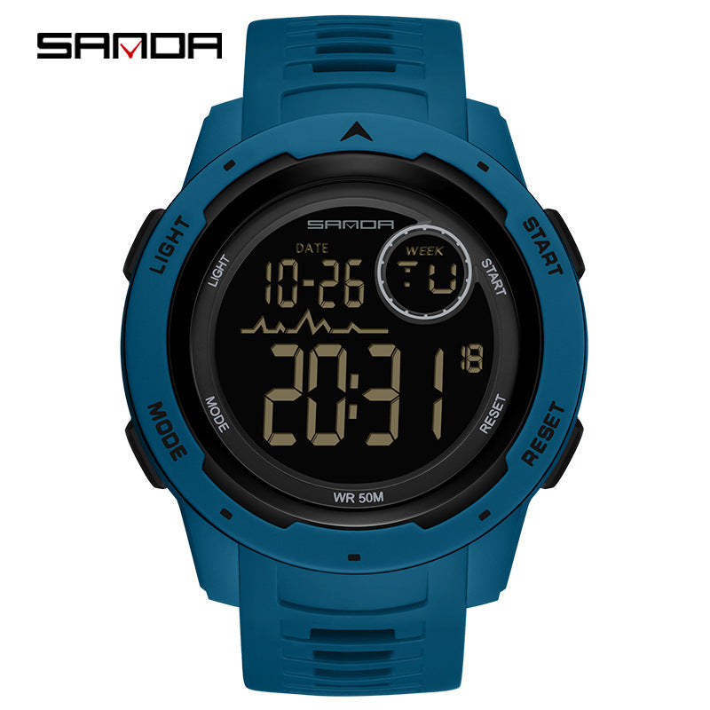 Sanda Large Screen Digital Watch – Waterproof Luminous Outdoor Unisex Watch