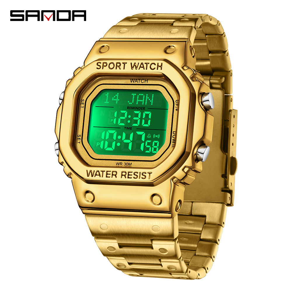 Sanda Multifunction Digital Watch for Men – Waterproof Electronic Sports Watch