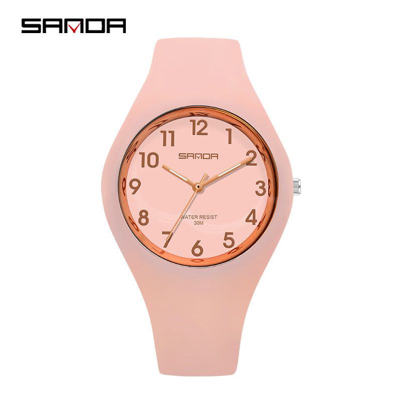 Sanda Jelly Series Quartz Watch – Waterproof Shockproof Sports Watch for Students