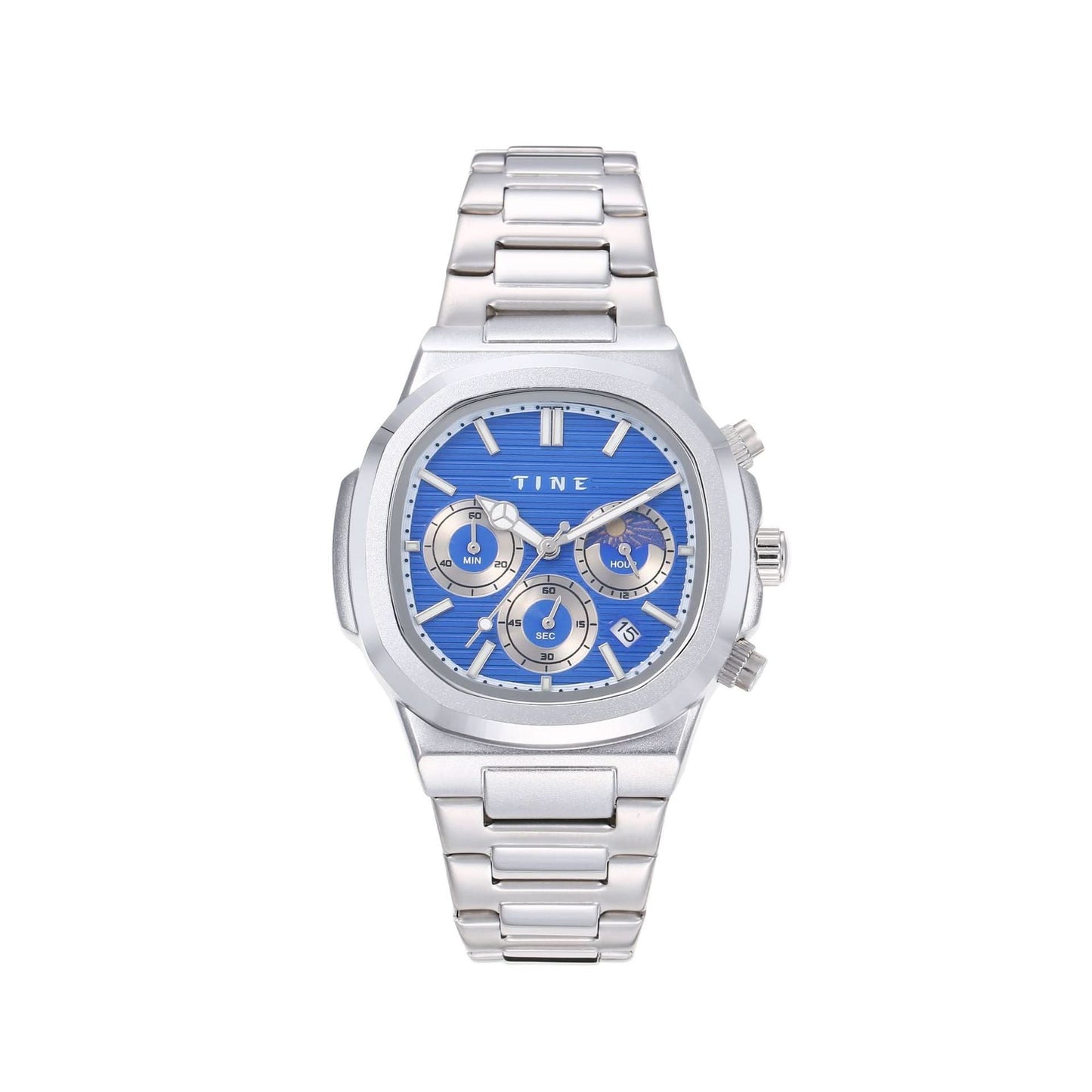 Men's Octagonal Moon Face Quartz Watch – Chronograph, Luminous Dial