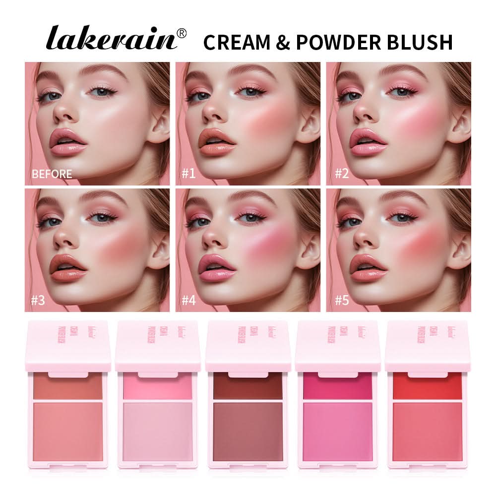 2-in-1 Blush Cream & Powder – Long-Lasting, Blendable, Matte & Dewy Finish