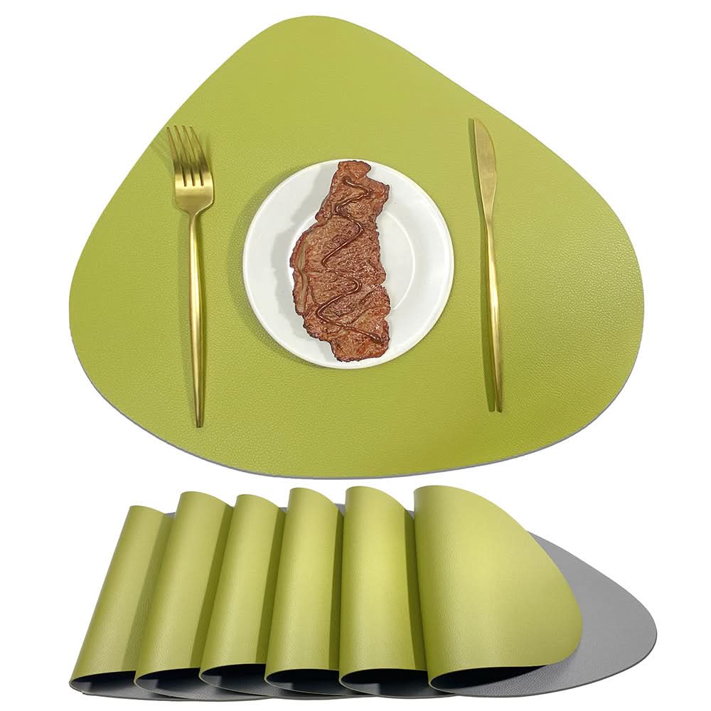 Double-Sided Lychee Leather Waterproof Placemat