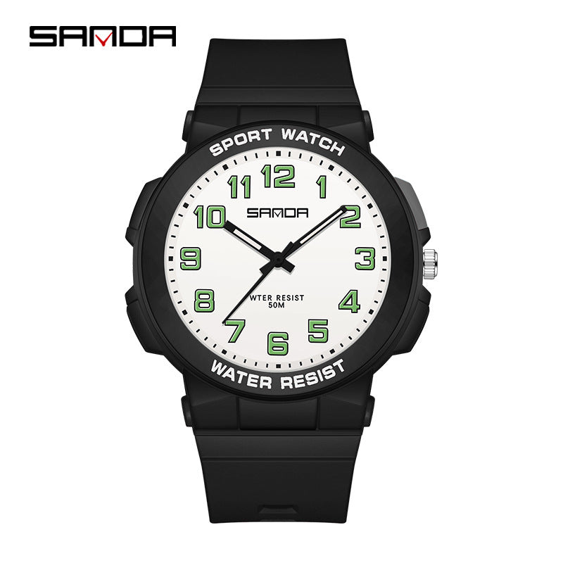 Sanda Luminous Waterproof Sports Watch – Analog Quartz Watch for Students & Youth
