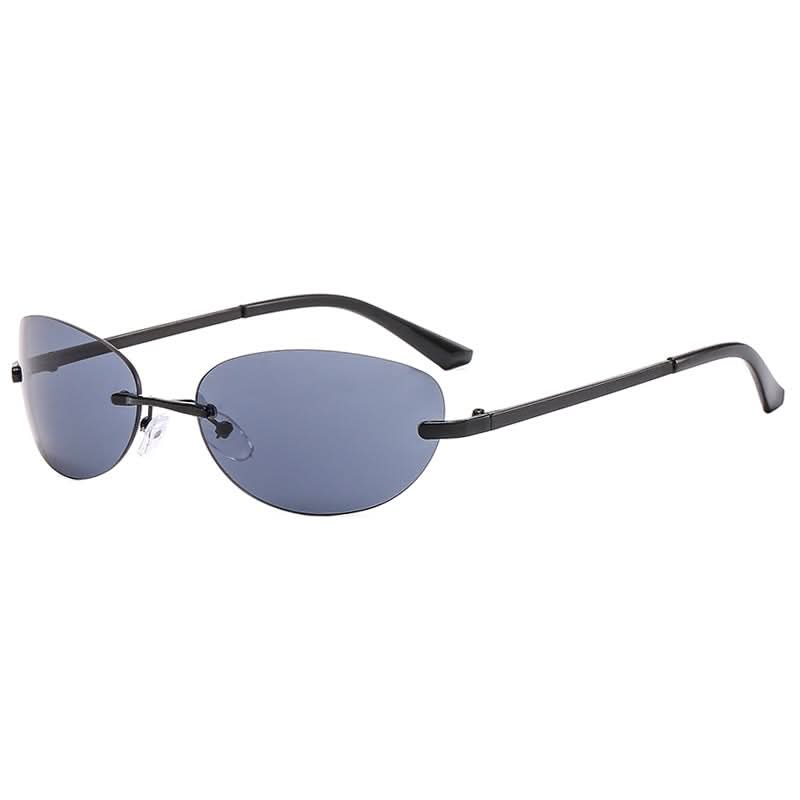 Women's Retro Frameless Oval Sunglasses – Gold Metal Frame