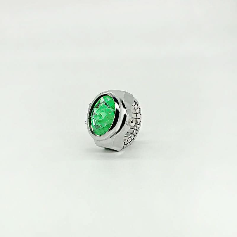 Women's Crystal Cover Ring Watch – Elegant Oval Quartz Finger Watch