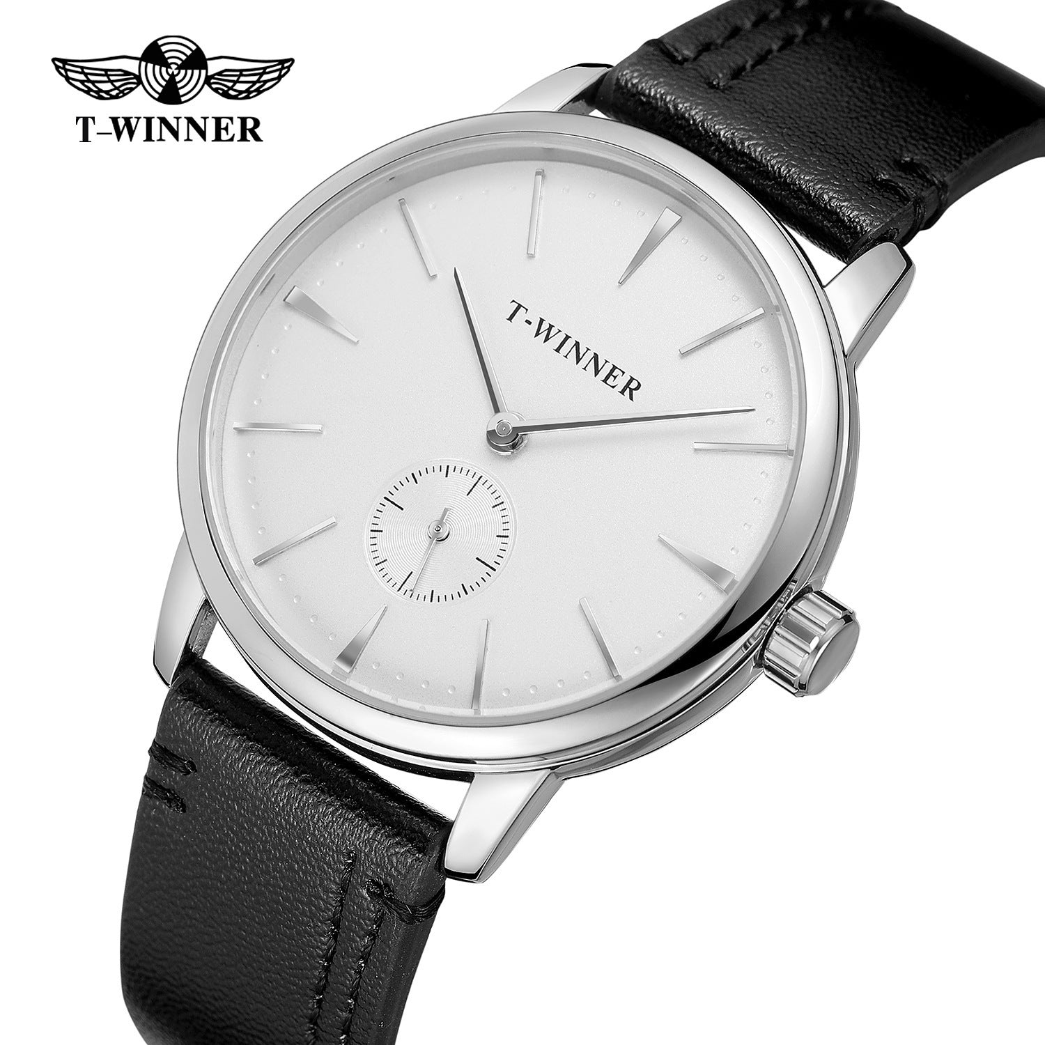 T-WINNER Waterproof Mechanical Watch for Men – Leather Strap Automatic Timepiece