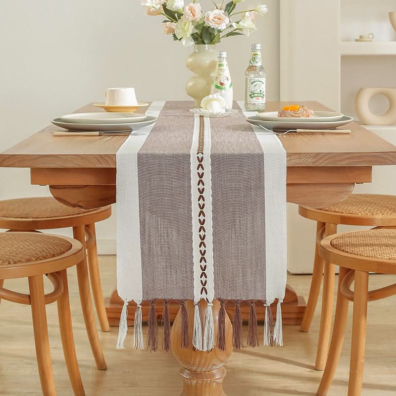 Table Flag Cotton & Linen Table Cloth – Handmade with Tassels