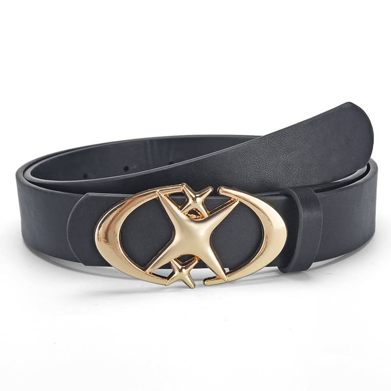 Men’s Star Buckle Leather Belt – Retro Gothic Style