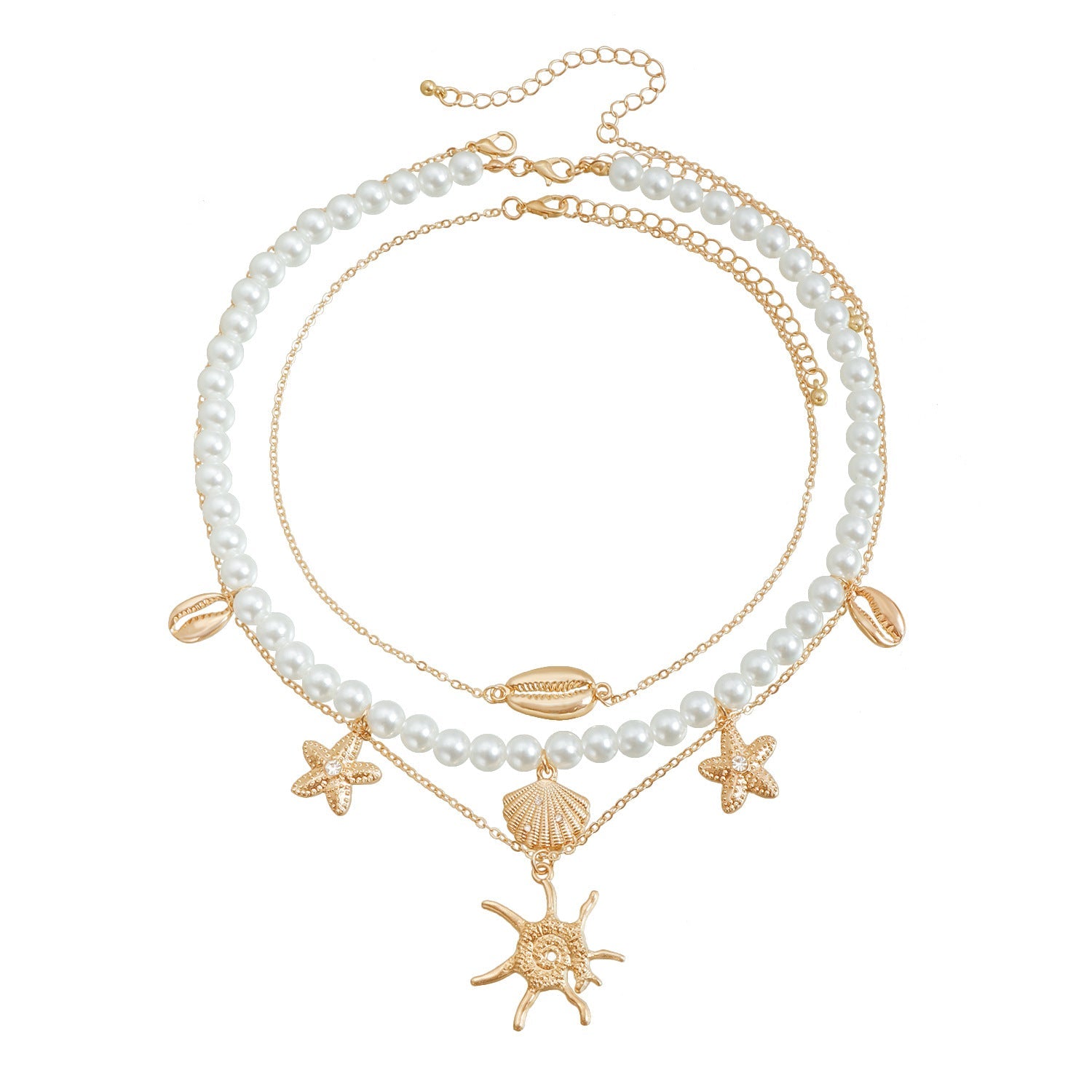 Baroque Pearl Shell Necklace – Beach Starfish Pendant Jewelry for Women